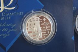 QEII FOUR 2012 DIAMOND JUBILEE COMMONWEALTH SILVER CROWNS IN CARD PACKS, from St Helena, East