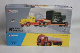 CORGI CLASSICS BOXED HEAVY HAULAGE ELLIOTTS OF YORK DIAMOND T LOW LOADER WITH GENERATOR LOAD,