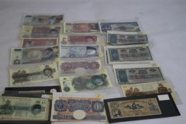 A WARREN FISHER TREASURY £1 NOTE, A WWI PEPPIATT BLUE £1, others include four 1950's British linen