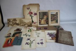 M. C. BLOXHAM - A FOLIO OF ORIGINAL WATERCOLOURS BY MARY CAROLINE BLOXHAM, AUNT OF MOLLY BLOXHAM WHO