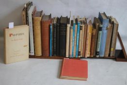 A BOX OF POETRY AND THEATRE BOOKS to include 'Poems' by Raoul Pugh 1948 in dustjacket and another