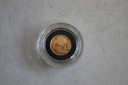 QEII 2012 GOLD 1/4 SOVEREIGN, in case of issue and COA.