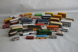 A QUANTITY OF UNBOXED DIE CAST BUSES, MAINLY CORGI, but also Matchbox, Budgie, Majorette, Lledo etc.