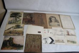 MARIES STOPES - A FOLIO OF ORIGINAL ARTWORK OF AND BY HER FAMILY, to include works by Charlotte