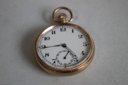 A 9ct GOLD GENTLEMAN'S POCKET WATCH, movement signed 
