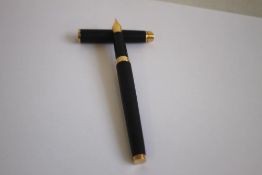 WATERMAN PARIS, A BOXED FOUNTAIN PEN, In matt black, with gilt detail.