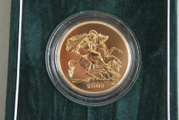 QEII BRILLIANT UNC 2003 £5 (Five pounds) In case of issue with COA.