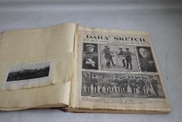 MILITARY/IRELAND INTEREST PRE 1914 SCRAP BOOK, some include newspaper cuttings mainly relating to