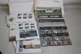 ROYAL MAIL PRESENTATION STAMP PACKS, a quantity of FDC