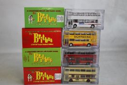 FOUR BRITBUS 1:76 LIMITED EDITION BOXED SCALE MODELS to include R803 Single Door Alexander Bodied