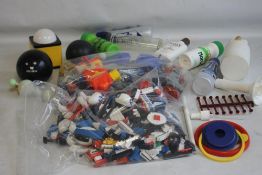 A COLLECTION OF LEGO, to include Nasa, together with a quantity of empty shampoo bottles etc.