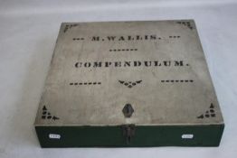 A VINTAGE GAMES COMPENDULUM FROM THE H. STOPES-ROE ESTATE NAMED TO THE BOX M. WALLIS, parts not