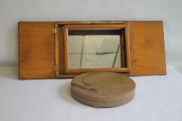 A LATE 19TH CENTURY FOLDING/WALL HANGING CAMPAIGN MIRROR, A/F together with an Oriental style