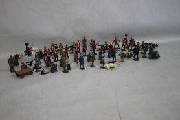 A COLLECTION OF ASSORTED LEAD SOLDIERS, some a/f including Britains examples