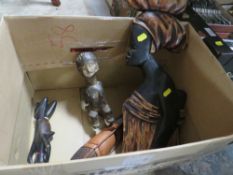 AN AFRICAN FANG MASK FROM GABON, LARGE AFRICAN WOODEN PLAQUE ETC.