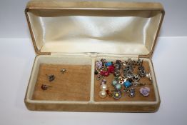 A BOX OF MOSTLY SILVER EARRINGS ETC