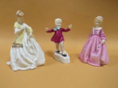 THREE ROYAL WORCESTER F.G. DOUGHTY FIGURES COMPRISING OF 'JANUARY, GRANDMOTHERS DRESS AND FIRST