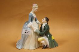 A ROYAL DOULTON FIGURE GROUP 'THE SUITOR' HN 2132