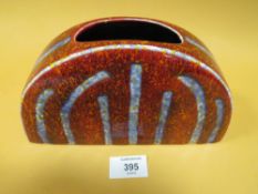 A SIGNED ANITA HARRIS ART POTTERY DEMI LUNE TRIAL VASE