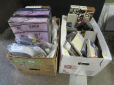 TWO TRAYS OF MODERN AND VINTAGE GENTS BOXED SHIRTS TOGETHER WITH A SELECTION OF ACCESSORIES ETC