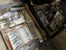 TWO TRAYS OF ASSORTED CUTLERY TO INCLUDE BOXED SETS