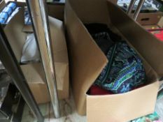 TWO BOXES OF LADIES VINTAGE AND MODERN CLOTHING ETC.