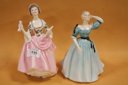 TWO ROYAL DOULTON FIGURES 'BALLAD SELLER' HN2266 AND 'CELESTE' HN2237