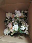 A LARGE BOX OF VINTAGE FLORAL DISPLAYS ETC.