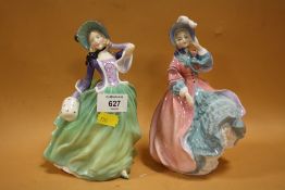 TWO ROYAL DOULTON FIGURES 'SPRING MORNING' HN1922 AND 'AUTUMN BREEZES' HN1913