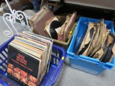 A QUANTITY OF VINTAGE 78 RPM RECORDS, TOGETHER WITH A BOX OF LP RECORDS (3)