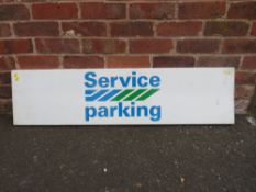 A LARGE VINTAGE AUSTIN ROVER ALUMINIUM SERVICE SIGN W 123 x 31cm