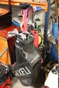 TWO GOLFING BAGS PLUS CLUBS TO INCLUDE PING AND CALLAWAY