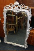 A LARGE MODERN SILVER HALL MIRROR H- 138 CM