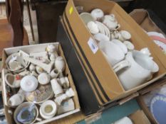 TWO BOXES OF CRESTEDWARE ETC.