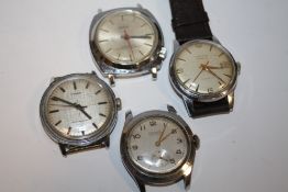 FOUR VINTAGE MANUAL WIND WRIST WATCHES