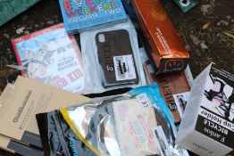 A MIXED CAGE OF DVDS, CDS, ELECTRICALS, SUNDRIES PHONE CASES ETC A/F