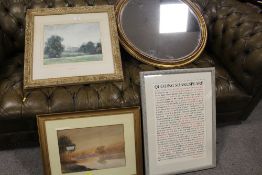 O. H BISSELL - A GILT FRAMED AND GLAZED WATERCOLOUR LANDSCAPE ENTITLED ' WINTER AFTERNOON' SIGNED