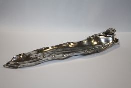 AN ART NOUVEAU WMF SILVER PLATED PEN TRAY MODE;L 215