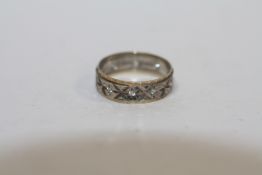 VINTAGE 9CT GOLD & SILVER ETERNITY RING