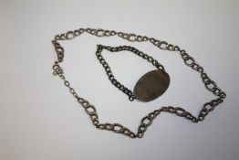 A VINTAGE SILVER BRACELET TOGETHER WITH A NECKLACE