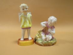 TWO VINTAGE ROYAL WORCESTER F G DOUGHTY FIGURES MICHELLE 2914 AND TOMMY 2913