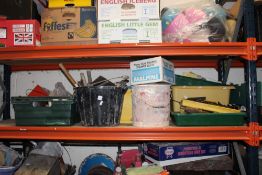 A SELECTION OF HAND TOOLS AND PARTS TO INCLUDE DRILL PARTS, SCREWS ETC