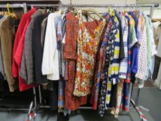 A RAIL OF LADIES MODERN AND VINTAGE CLOTHING TO INC A QUANTITY OF ST. MICHAEL AND M&S, VINTAGE