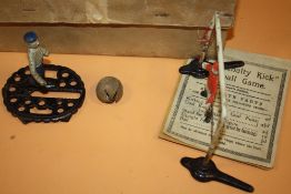 A VINTAGE CAST METAL 'THE PENALTY KICK FOOTBALL GAME'