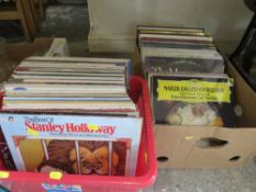 TWO BOXES OF ASSORTED LP RECORDS ETC. TO INCLUDE BEETHOVEN, STRAUSS ETC.