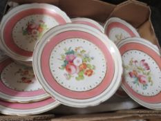 A TRAY OF VICTORIAN STYLE FLORAL CAKE STANDS ETC.