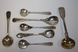 A COLLECTION OF SILVER CONDIMENT SPOONS