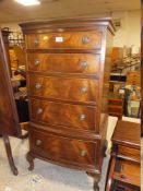 A REPRODUCTION SMALL FIVE DRAWER CHEST H-104 W-56 CM