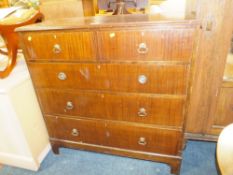 A VINTAGE FIVE DRAWER CHEST W 107 CM