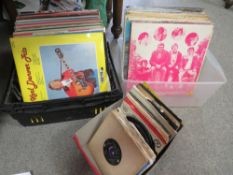 TWO BOXES OF LP RECORDS TO INCLUDE ELVIS, BILL HALEY AND HIS COMETS, WINGS ETC. TOGETHER WITH A